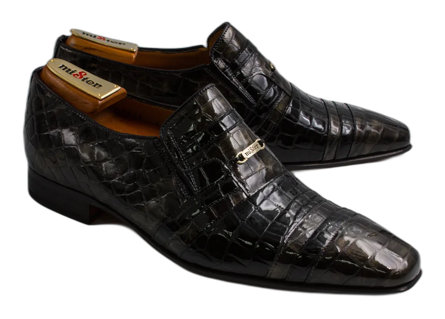 Anthracite/Black Patent Croc