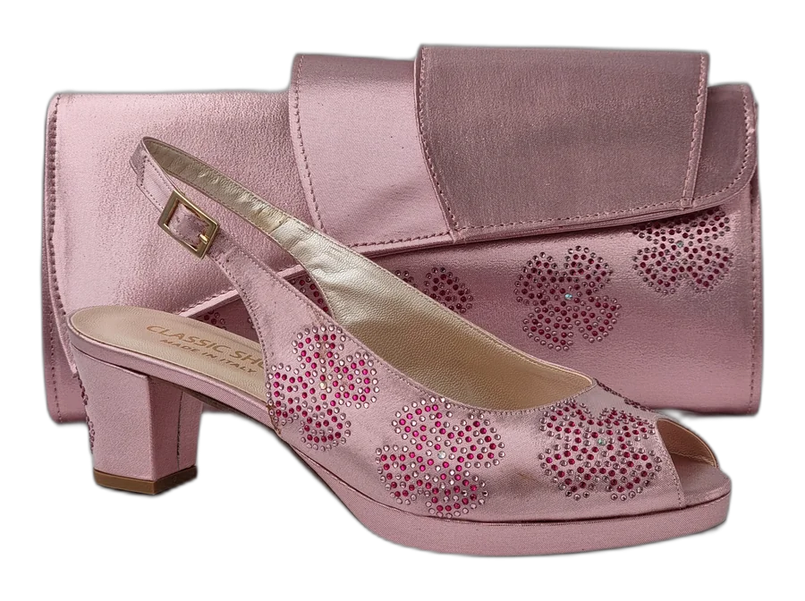 Metallic Baby Pink 'Flora' Low