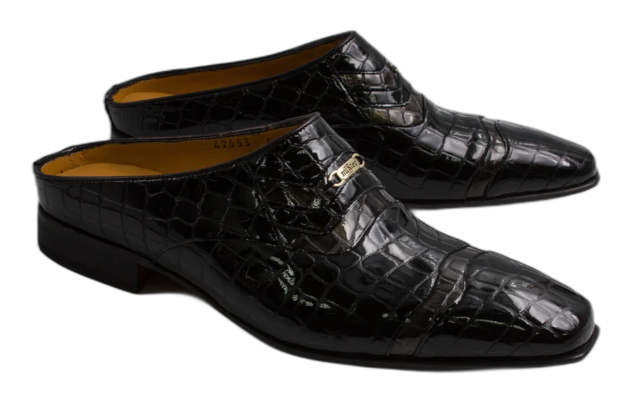 Black/Anthracite Patent Croc Half