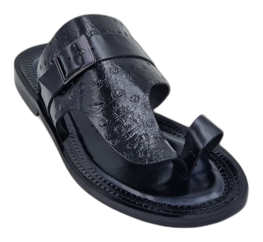 Black Arezzo Mesh Toe-Post Slippers