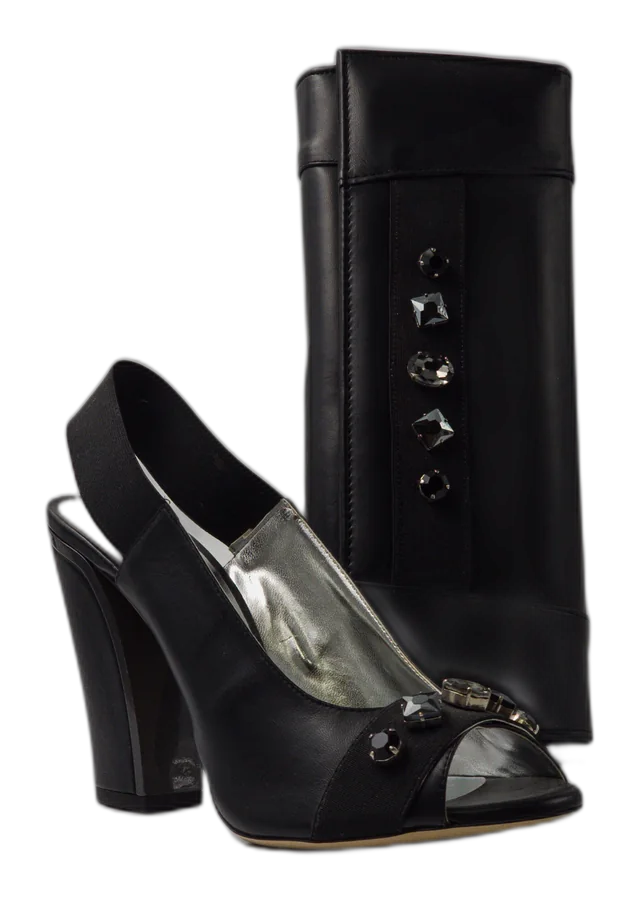 Black Leather Shapes Set