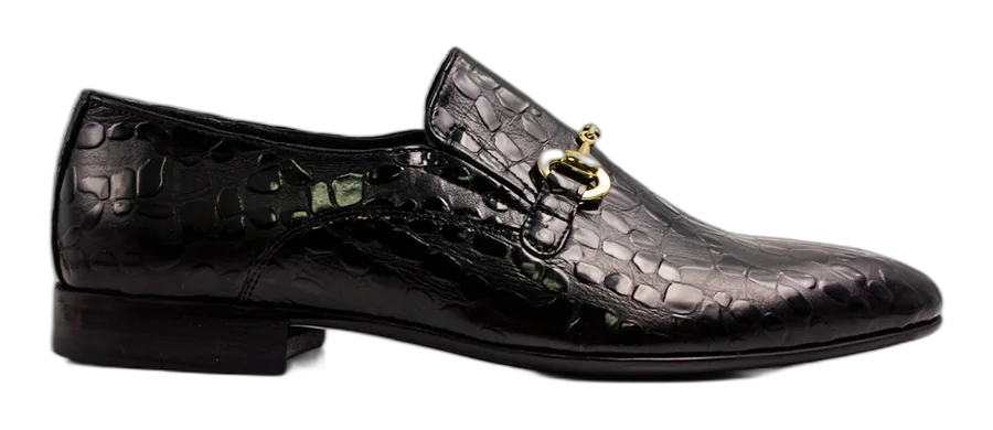 Black Tear Buckle Italian Dress Shoes