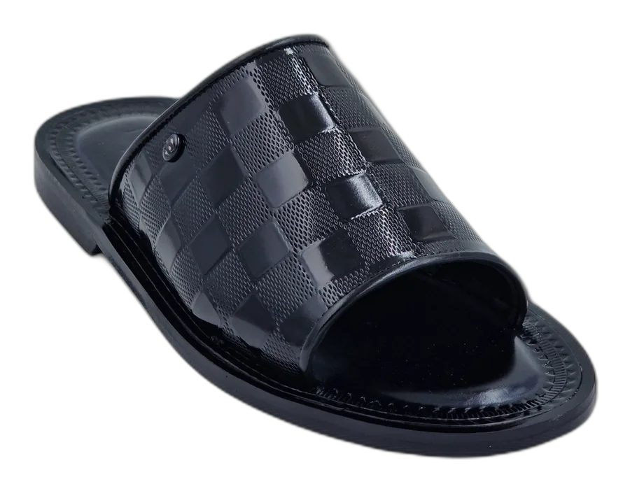 Black Verona Embossed Slippers