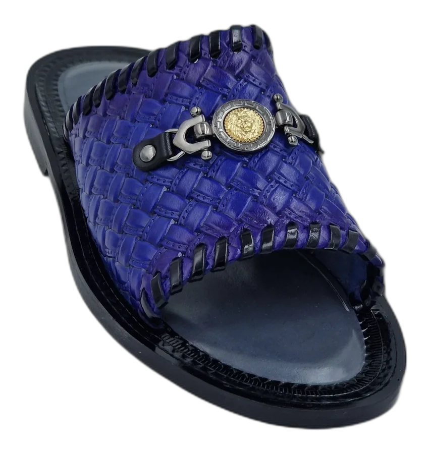 Blue Azure Medallion Slipper