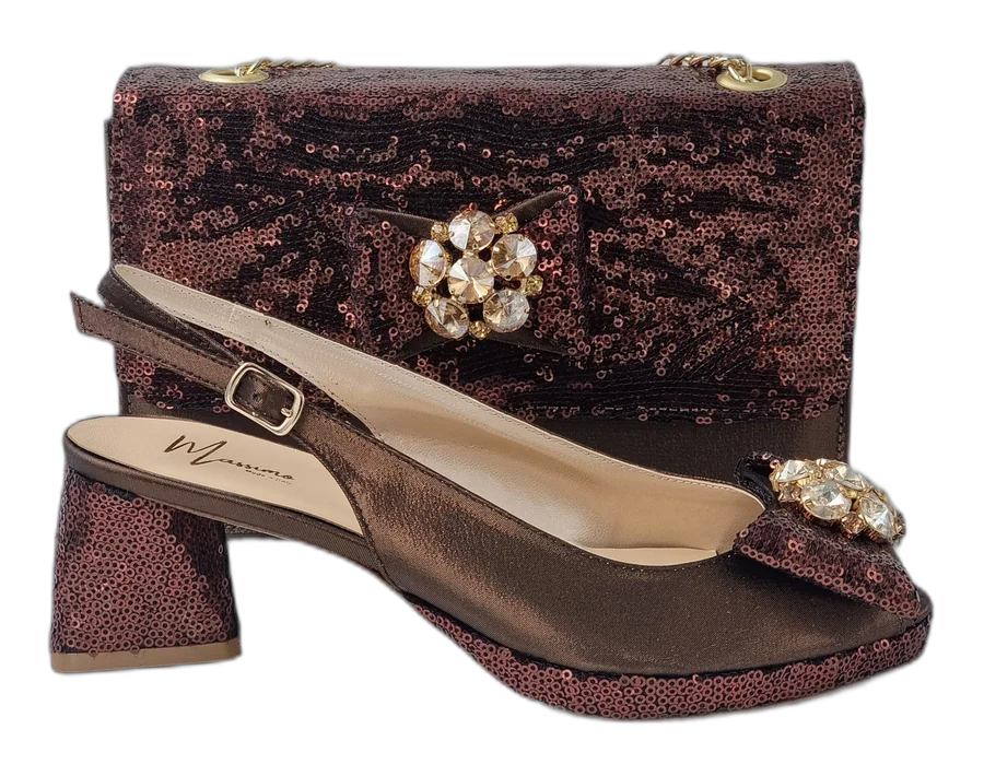 Chocolate Brown Sequined Set
