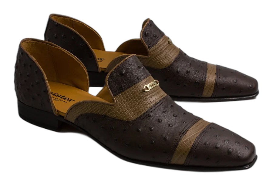 Chocolate/Tan Ostrich Half