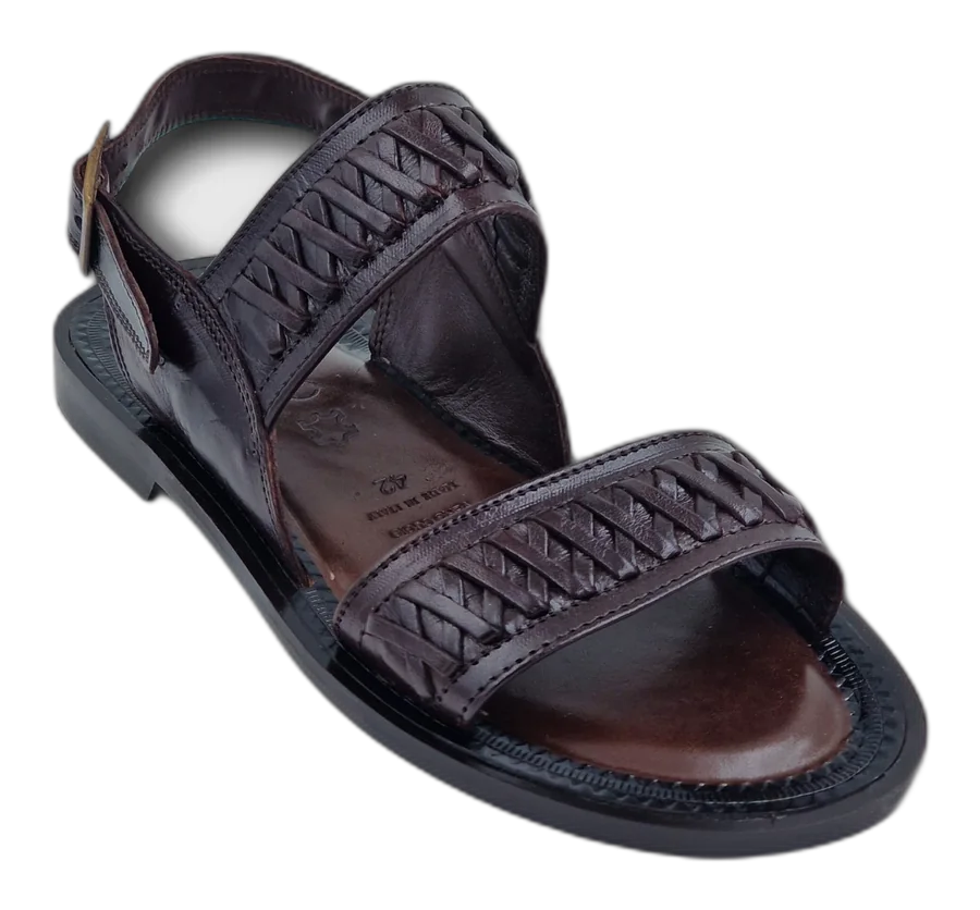 Dark Brown Siena Woven Sandals