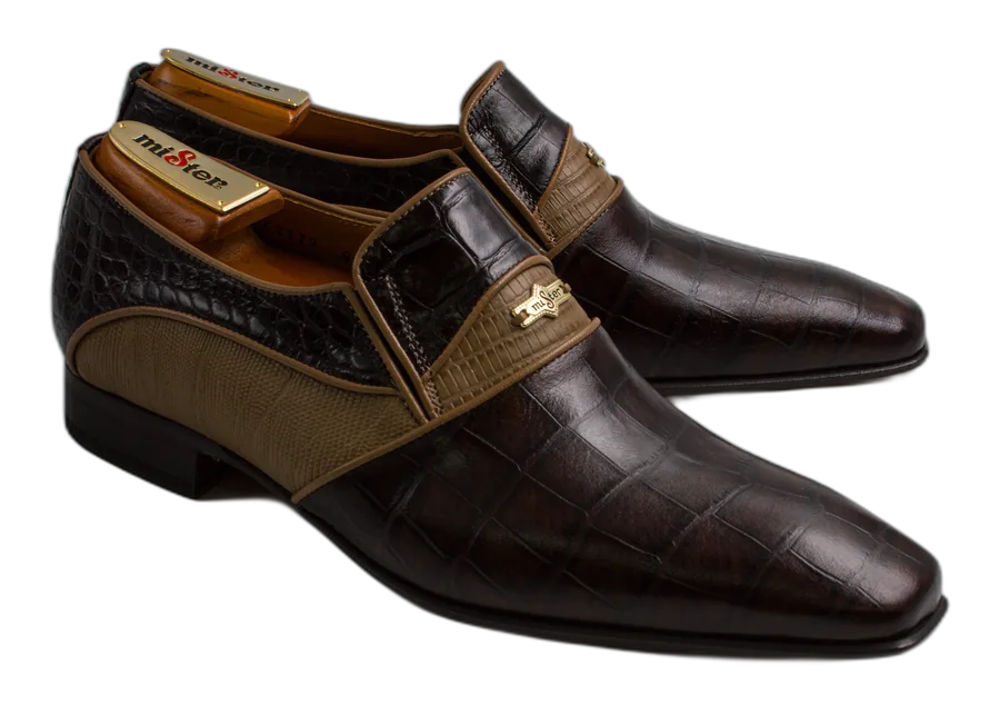 Dark Brown/Tan Croc