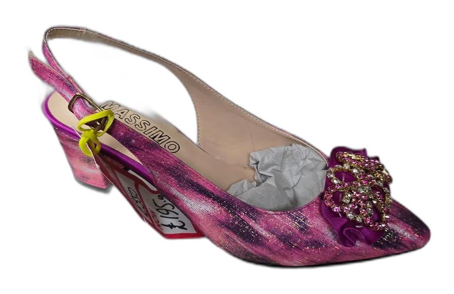 Fuchsia Pink Cascade Italian Shoe and Bag Set