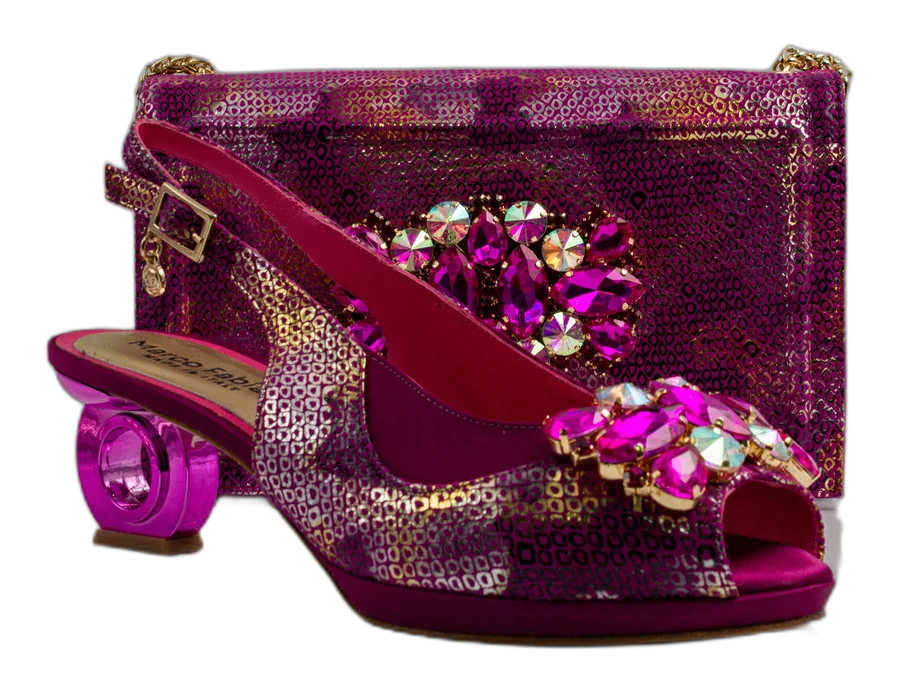 Magenta Marcella Ornate Heel Set