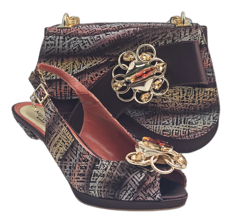 Chocolate Etched Abstract Jewel Heel Set