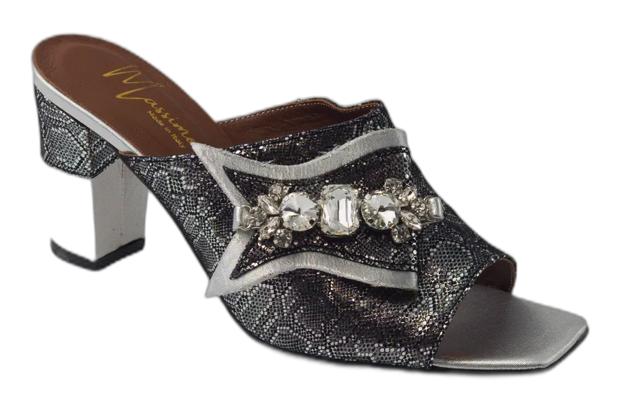 Massimo Sliver/Grey Jewel Slippers