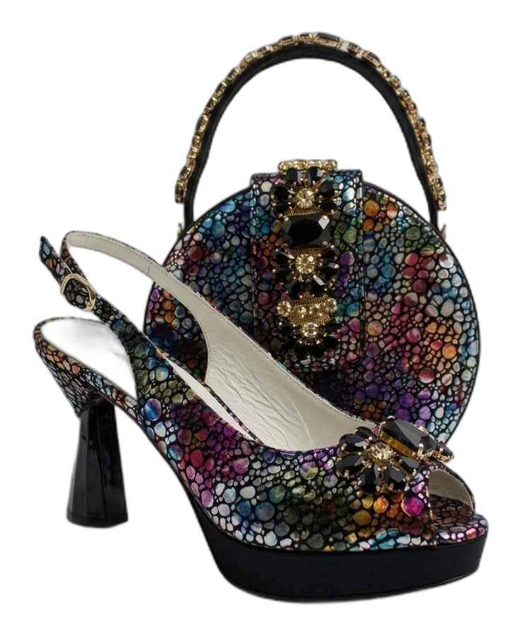 Midnight Multi Regal Crystal Wedge Set