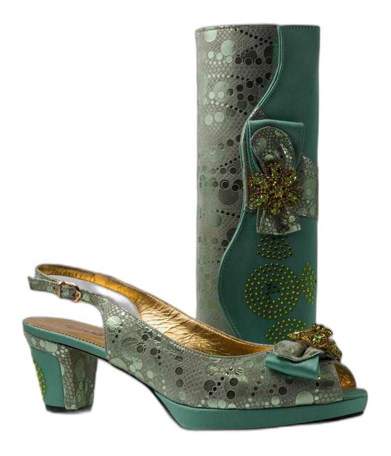 Mint Green Bubbles Leather Set