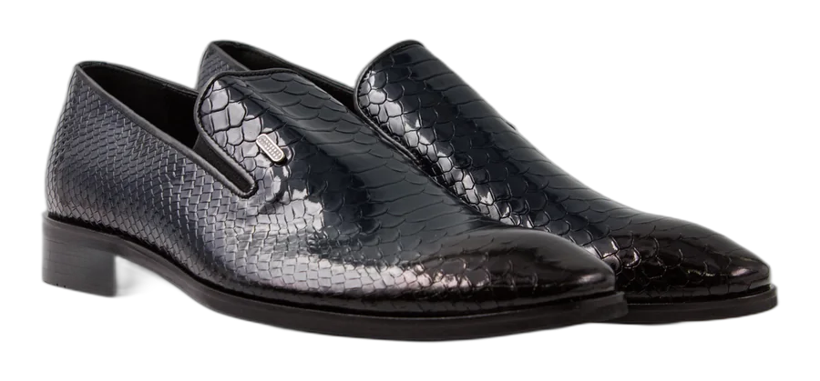 Navy Patent Scaled Shoes