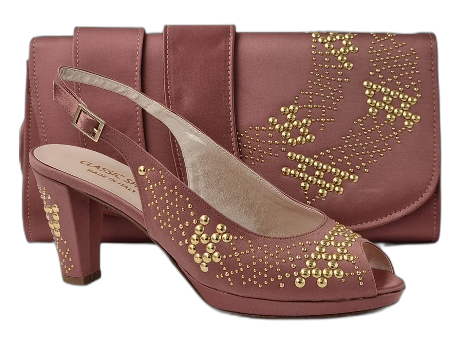 Onion Pink With Gold Studded Stones
