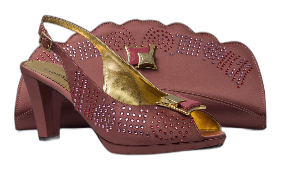 Onion Pink Square Ornament Shoe and Bag Set