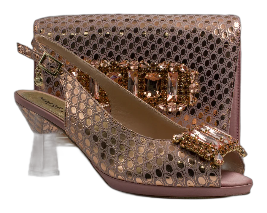 Peach Blush Lorenza Jewel Heel Set