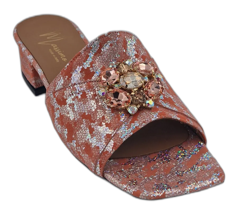Peach/Silver Splash Slippers