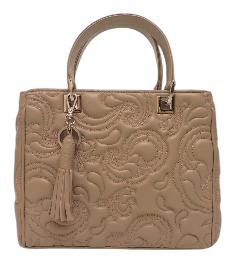 Double Handle Small Tote Bag With Detachable Shoulder Strap.