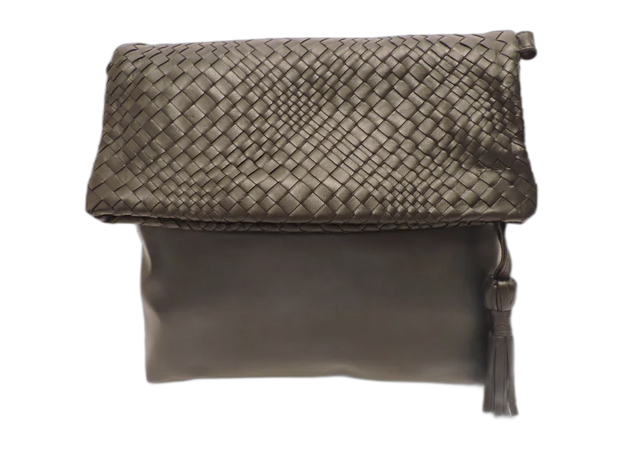 Sleek Nappa Leather Foldover Bag