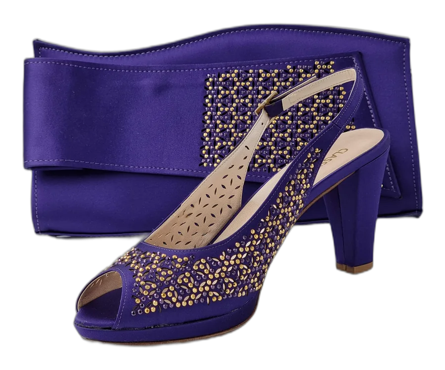 Purple Laser Cut Gold Stud Stone