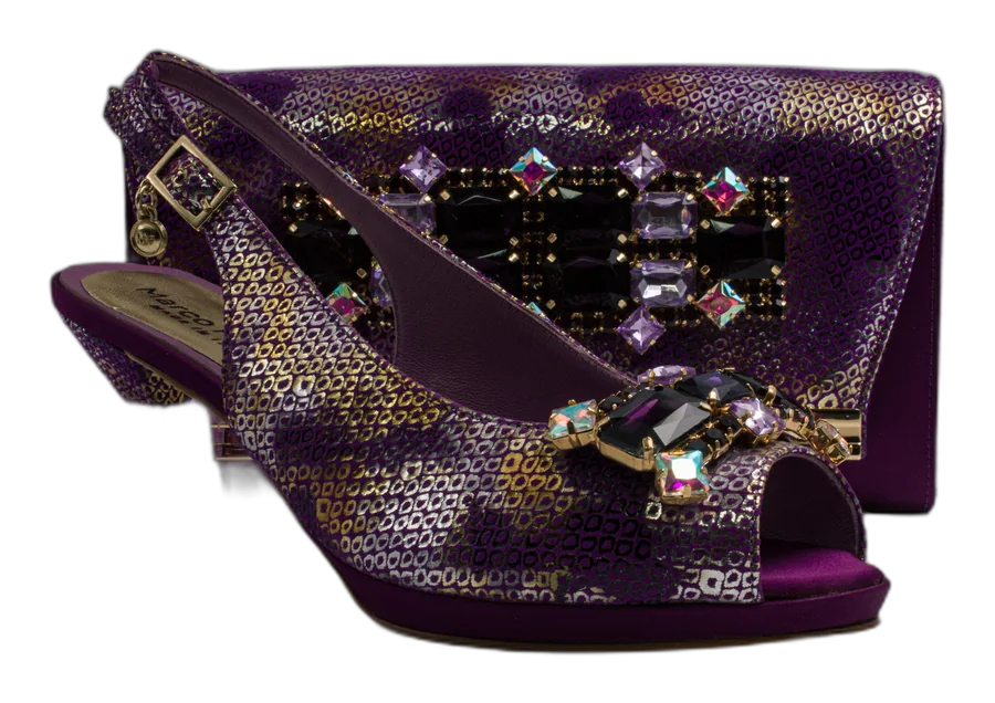 Purple Marcella Jewel Heel Set