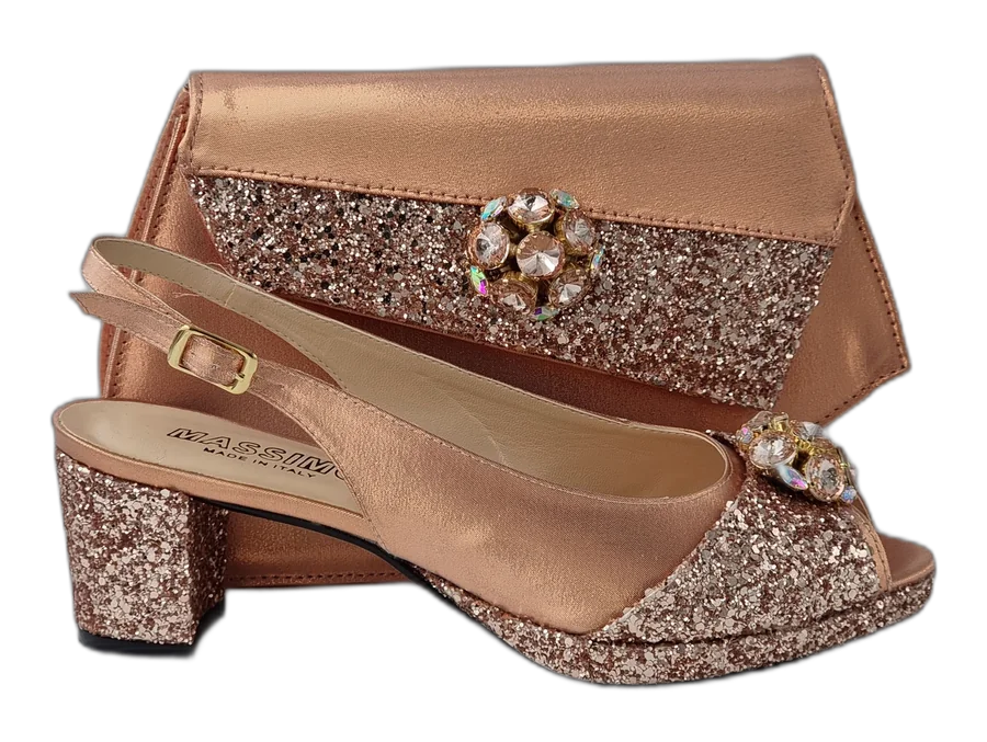 Rose Gold Glitter Low