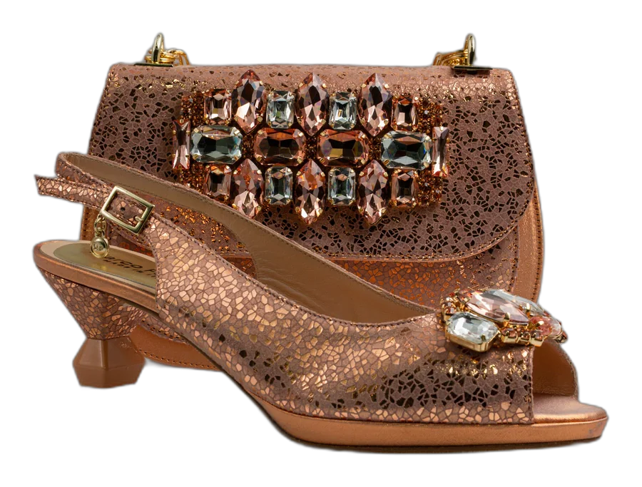 Rose Gold Terazzo Faceted Heel Set