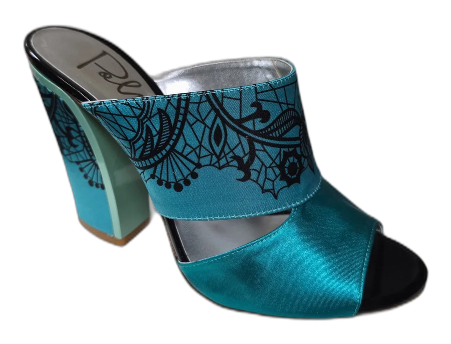 Teal Webbed Slipper Set