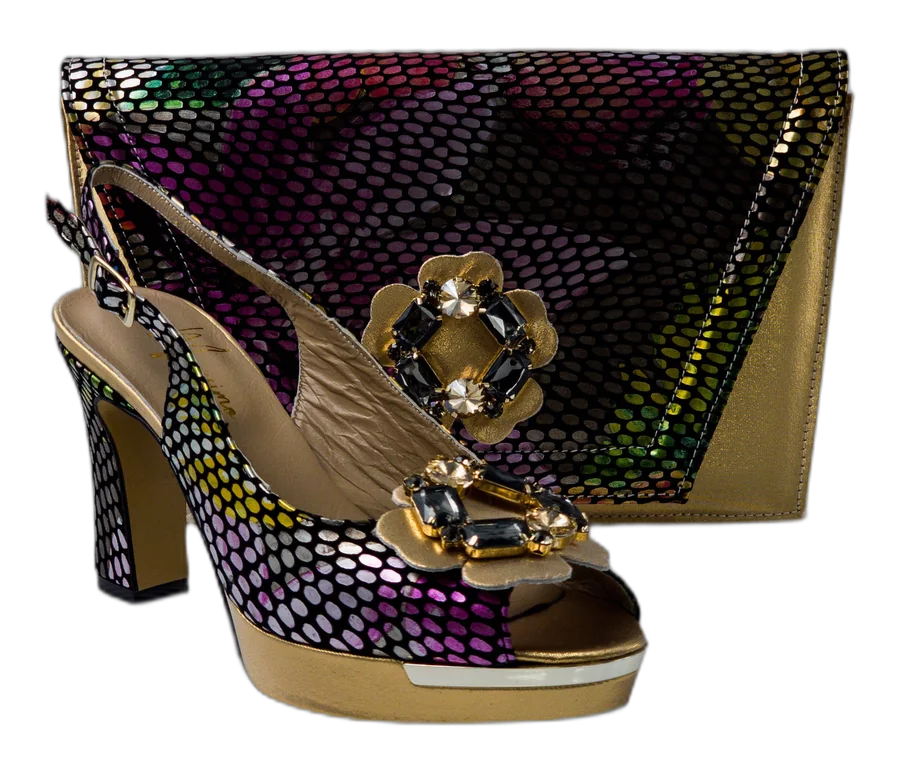 Gold/Multi Flower Double Platform