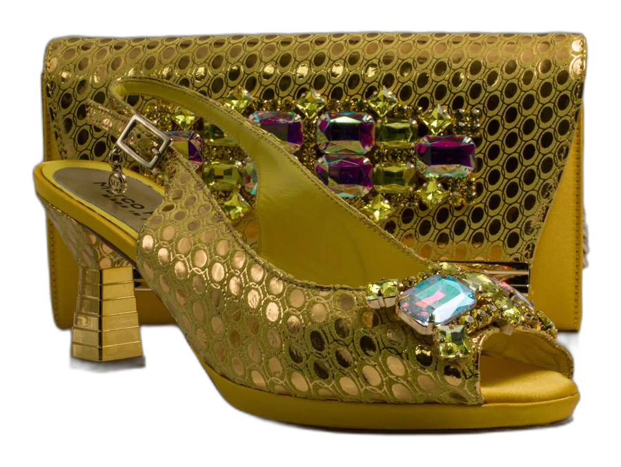 Yellow Lorenza Jewel Heel Set