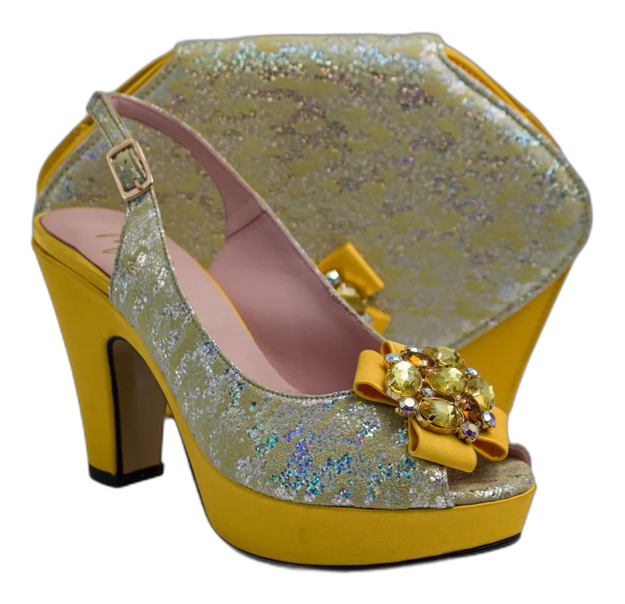 Yellow Shimmer Wedge Set